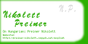 nikolett preiner business card